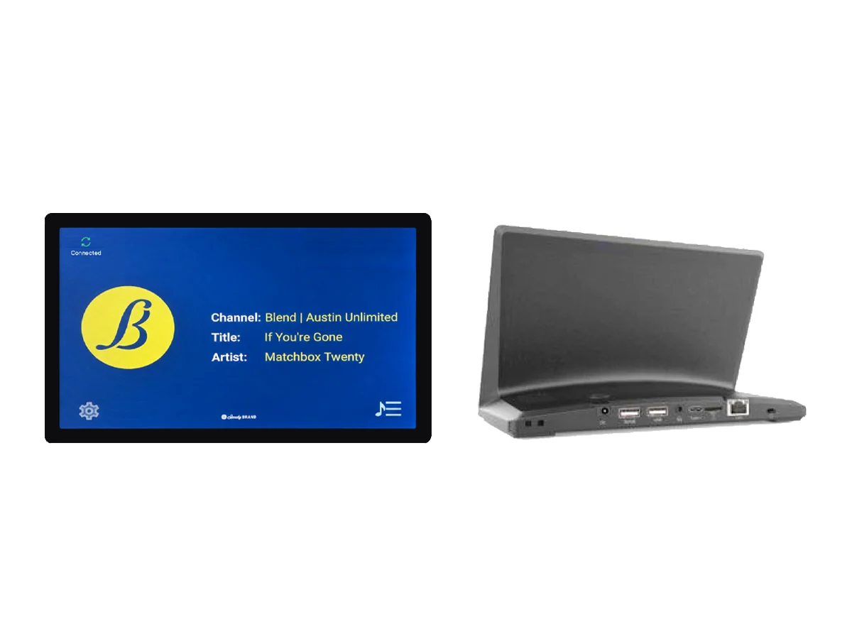 Steady Brand Touchscreen Audio Player, home screen and connection panel